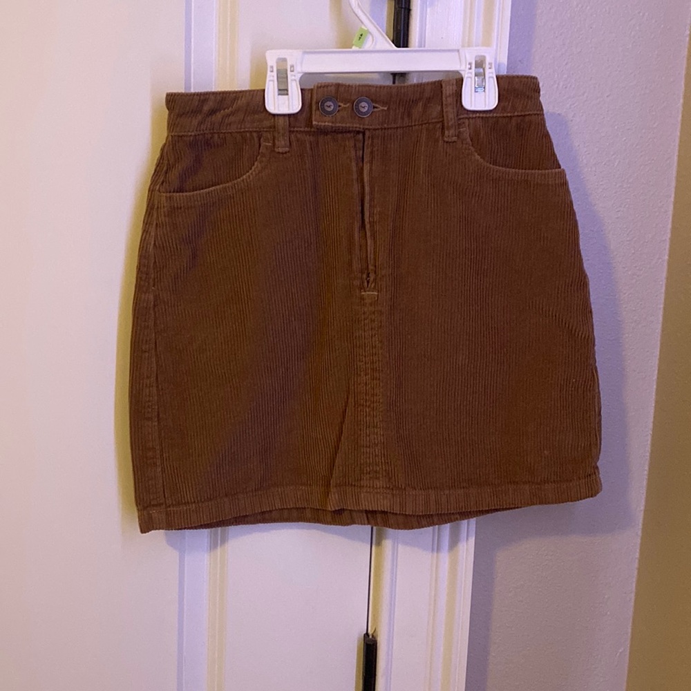 Brown Ribbed Skirt from hollister